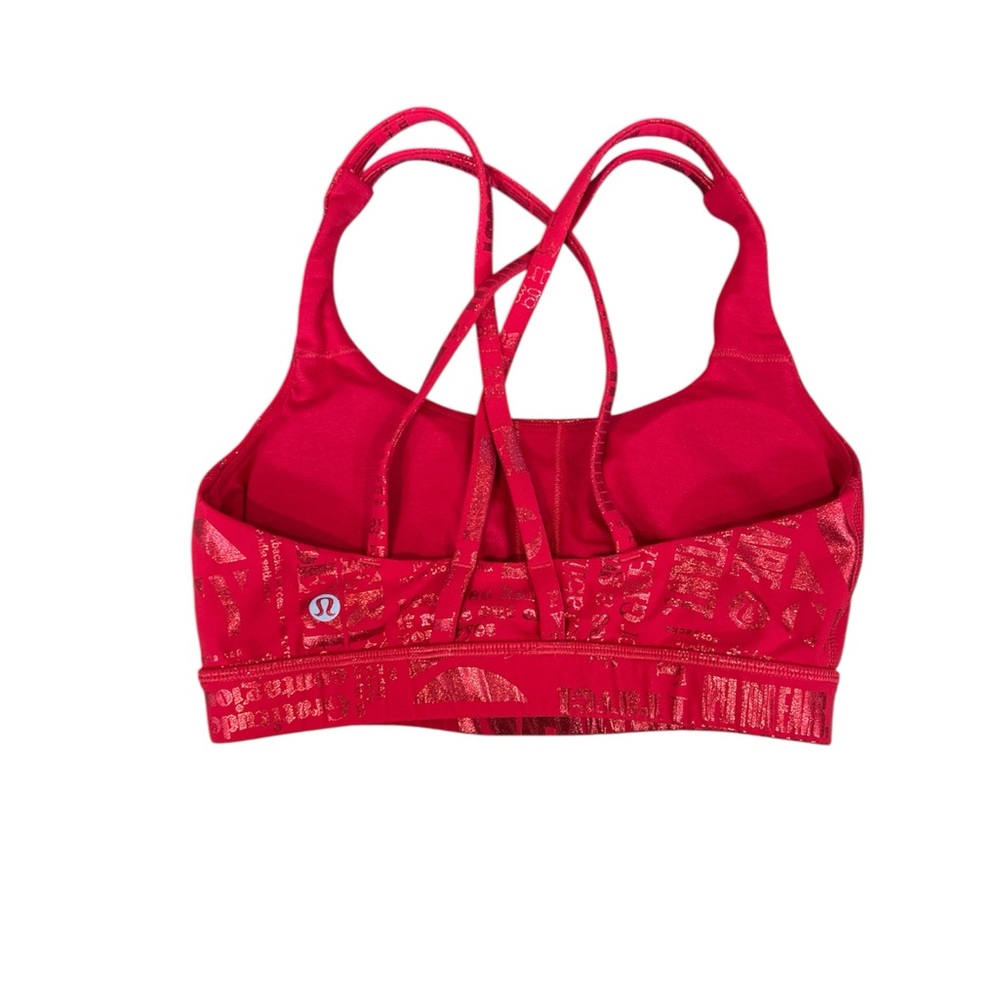 Lululemon Size 4 Red Manifesto Energy Bra EUC